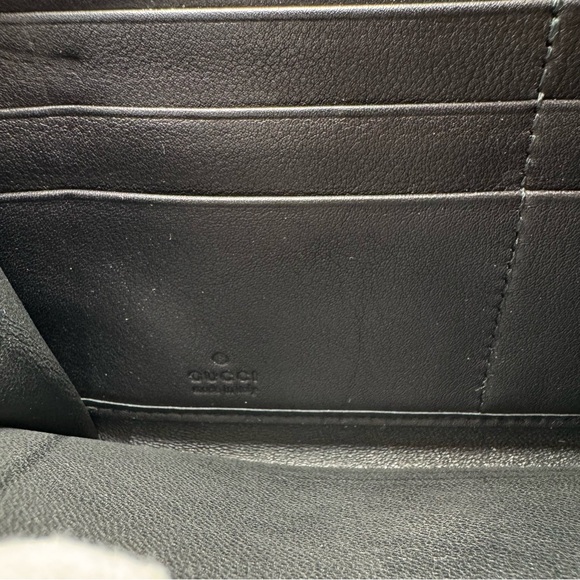 New Gucci Sukey GG Monogram Black Leather Zip Around Wallet W Gold GG Logo - Picture 13 of 13